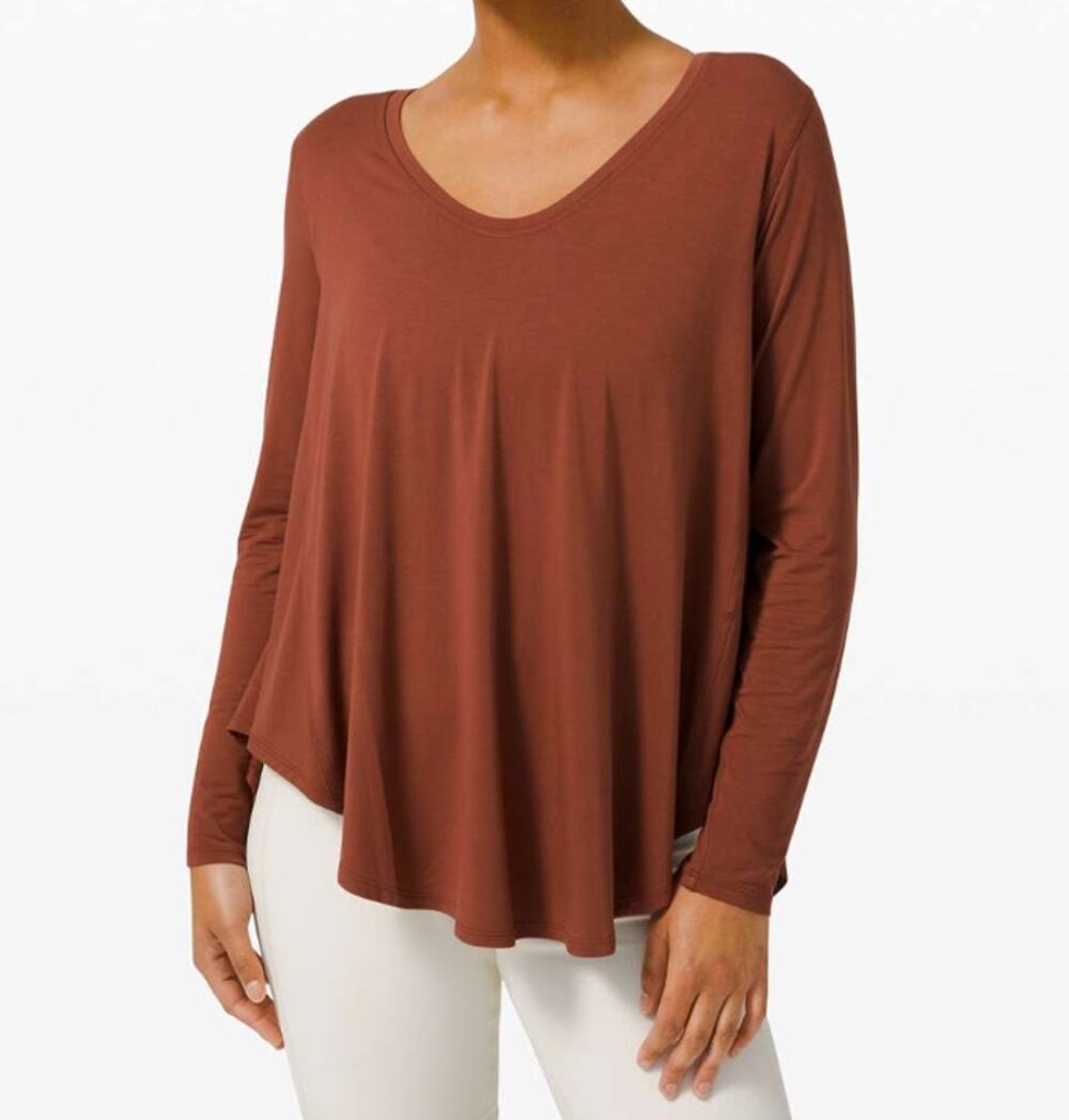 Lululemon Up for Down Time Long Sleeve Dark Terracotta